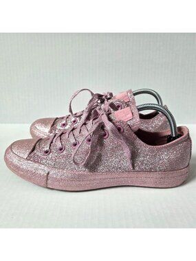 Converse Shoes Womens 10 Pink Metallic Glitter CTAS Low Sneakers